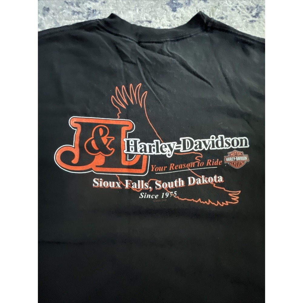Vintage 2001 Harley Davidson‎ "Luve To Ride" Sioux Falls SD 2-sided T-Shirt XL